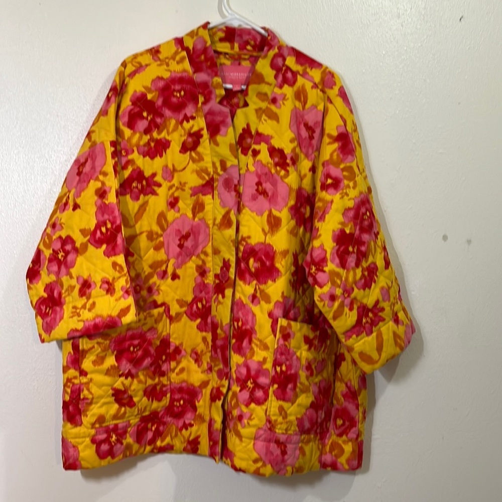 Isaac Mizrahi Live! 3/4 100% cotton quilted jacket. Size XL